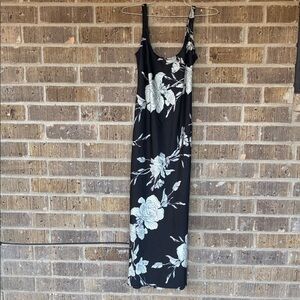 Floral Black and White Maxi Dress